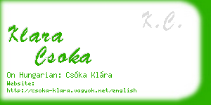 klara csoka business card