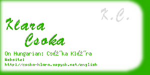 klara csoka business card